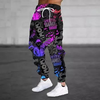 Весна Осень Мужские 3D Цифровой Принт Jogger Спортивные Штаны Мужские Повседневные Беговые Брюки Молодежные Мужские Спортивные Брюки Хип-Хоп M зелёный