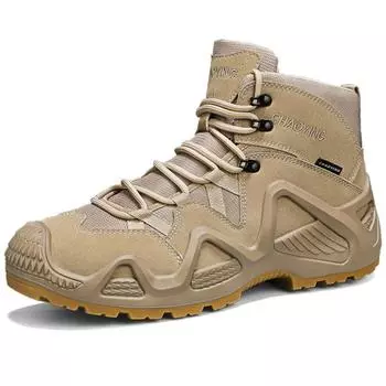 Весна/осень мужские большие размеры Desert Combat Boots Outdoor High-top Treking Boots 39 чёрный