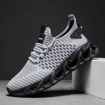 Весна/осень мужские большие размеры спортивная обувь Flying Weave фитнес беговые кроссовки кроссовки для мужчин 39 чёрный/зелёный