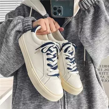 Весна Осень Мужские Кроссовки Повседневная Обувь Легкие Дышащие Мужские Туфли Плоские Белые Деловые Путешествия Теннисные Туфли Теннис Masculino 39 синий