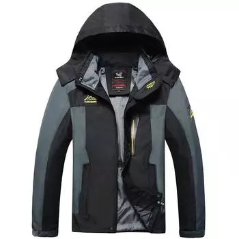 Весна Осень Мужские Куртки Softshell Мужская Верхняя Одежда Водонепроницаемая Ветрозащитная Куртка Для Туризма В Горах L чёрный