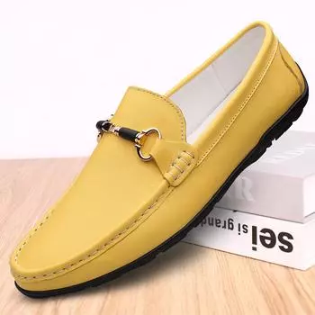 Весна Осень Мужские Мокасины Ретро Туфли На Плоской Подошве Мужские Натуральные Кожаные Повседневные Лоферы Мужские Без Застежек Для Вождения Отдыха Прогулки 38