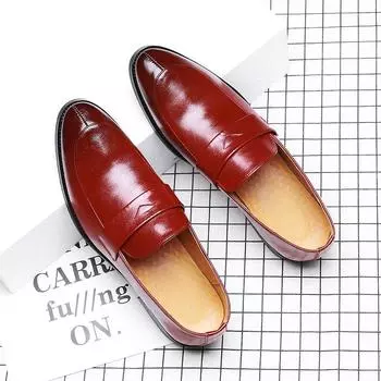 Весна-Осень Мужские Пенни Лоферы Из Натуральной Кожи Расписанные Вручную Туфли Без Застежек Мужские Свадебные Повседневные Деловые Туфли 38 чёрный