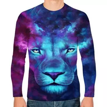 Весна Осень Мужские Персонализированные 3D Цифровые Печатные Футболки Топы Модная Верхняя Одежда База Длинный Рукав Футболка S