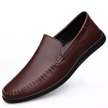 Весна Осень Мужские Повседневные Лоферы Мужские Лоферы Туфли Из Коровьей Кожи Мокасины Hombre Черные Слипоны Итальянские Мужские Туфли Плоские Вождения 38
