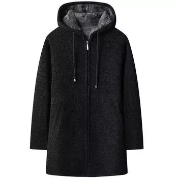 Весна Осень Мужские свитера Пальто Кардиганы С Капюшоном Slim Fit Длинные Однотонные Трикотажные Куртки Мужские Повседневные Свитера Кардиганы Зимние Пальто M вино красного