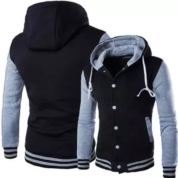 Весна Осень Мужские толстовки Куртка Мальчик Бейсбол Толстовки Пальто Модная уличная одежда Тонкая куртка XXXL белый