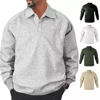 Весна Осень Мужские толстовки с отложным воротником Однотонные повседневные свободные толстовки с капюшоном для мужчин 2XL белый