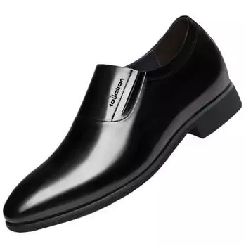 Весна-Осень, мужские туфли с острым носком, черные, мужские туфли для общения, стиль 2024, повседневные, деловые, элегантные и классические, для вечеринок, кожаные 38