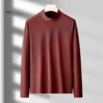 Весна Осень Мужской Фитнес Топ Облегающий крой Полувысокий воротник Эластичный Длинные рукава Однотонный пуловер Фитнес Спортивный Топ Зимняя нижняя одежда L белый