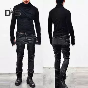 Весна Осень Мужской Верхний Защитный Шеи Высокий Воротник Slim Fit Эластичный Плиссированный Длинный Рукав Пуловер Толстовка Для Дома Спортивный Тренажерный Зал Уличная Одежда M серый