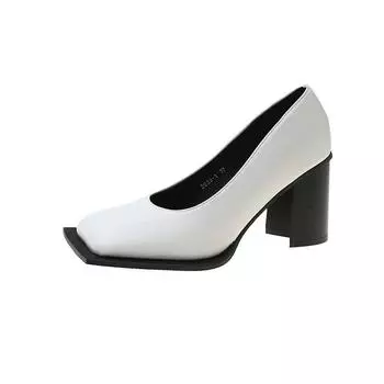 Весна Осень Натуральная Кожа Туфли Мэри Джейн Женские Ретро Большие Квадратные Носки Неглубокие Туфли Женские Лолиты 35