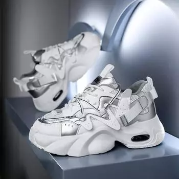 Весна Осень Новые Классические Молодежные Дышащие Кроссовки На Толстой Подошве Увеличивающие Рост На Мягкой Подошве Беговые Кроссовки Zapatos para hombres 39