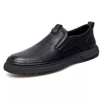 Весна Осень Новые мужские туфли из натуральной кожи Мягкая подошва Повседневная обувь Обувь для езды на работу Мужская рабочая обувь Бесплатная доставка 38 чёрный