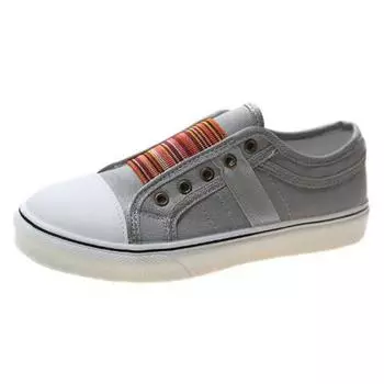 Весна осень новые парусиновые туфли женские туфли на толстой подошве без застежек одинарные туфли большие размеры женские туфли на плоской подошве мокасины P609 35 красный