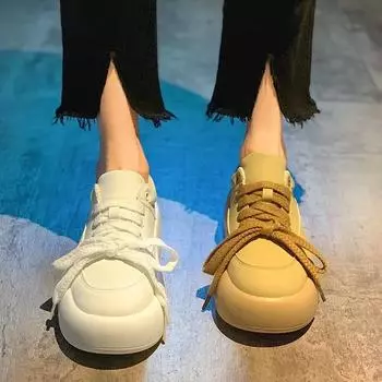 Весна Осень Новые Повседневные Дышащие Женские Кроссовки С Перекрестными Ремешками Модные и Удобные Кроссовки На Толстой Подошве НЕТ:М-10 35