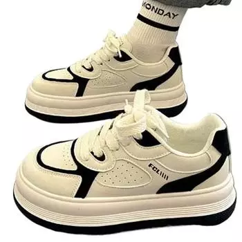 Весна Осень Новые женские плоские кроссовки в клетку женские повседневные дышащие туфли на платформе со шнуровкой вулканизированные туфли Tenis Feminino 35 чёрный