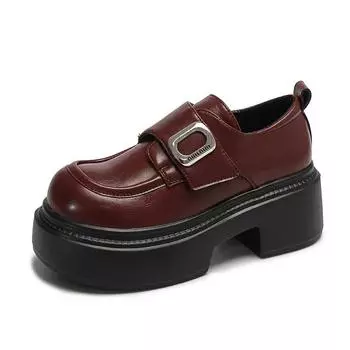 Весна Осень Платформа Лоферы Женские Дизайнерские Мягкие Подошвы Повседневные Кожаные Женские Туфли Модные Британский Стиль Туфли-лодочки Туфли Дамы 35