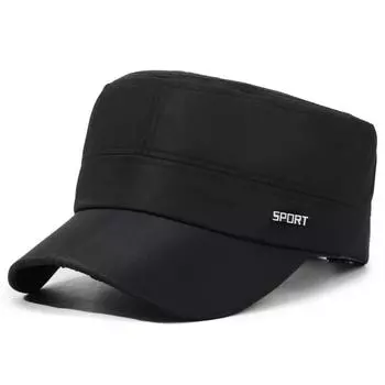 Весна Осень Плоская Кепка Для Среднего Возраста и Пожилых Людей Уличная Мужская Кепка Солнцезащитная Кепка чёрный