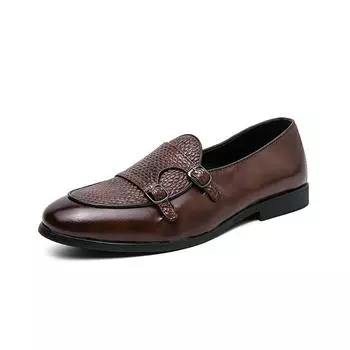 Весна Осень Ретро Повседневный Элегантный Офис Мужская Обувь Новое Поступление Стильные Официальные Деловые Лоферы Туфли Без Застежек для Мужчин 38