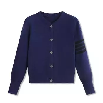 Весна Осень Студенческий Вязаный Свитер Пальто Куртка Женская Мода Однобортный Длинный Рукав Джемперы One Size белый