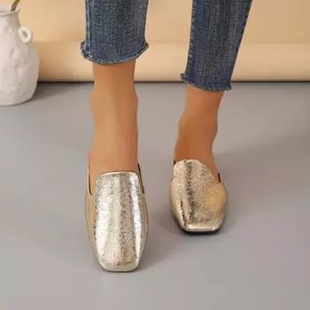 Весна/осень Уличные современные тапочки на плоской подошве с однотонной женской обувью на распродаже 2024 года Брендовые неглубокие сексуальные женские тапочки Chinelos 36 золотой