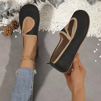 Весна Осень Женские Новые Плоские Повседневные Балетки Однотонные Лоферы Женские Удобные Тканевые Туфли Мэри Джейн Туфли для Женщин 36 бежевый