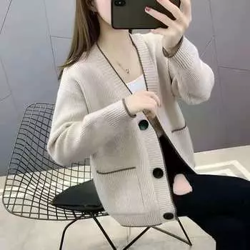 Весна Осень Женский свитер Кардиган Вязаная рубашка Топ Шаль Свободный свитер XXL красный