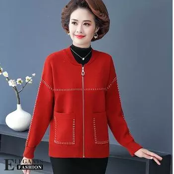 Весна Осень Женский Вязаный Кардиган Свитер Повседневная Вязаная Куртка Короткая Вязаная Куртка-Свитер На Молнии M жёлтый