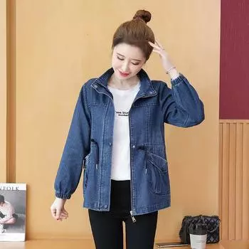 Весна Осень Женское Джинсовое Пальто Женская Джинсовая Куртка S синий