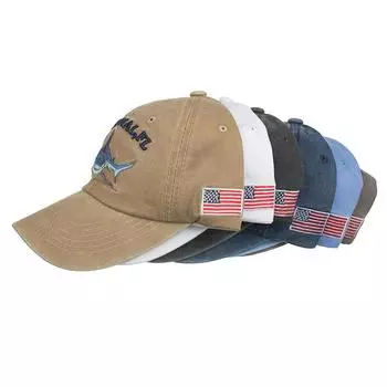 Весной и летом новая вышитая бейсболка с акулой, солнцезащитный козырек от солнца синий