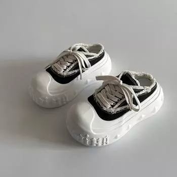 Весной и летом новые туфли на платформе со шнуровкой усиливают корейский пояс универсальная мода повседневная сумка из холста головные уборы полутапочки женские прилив 35