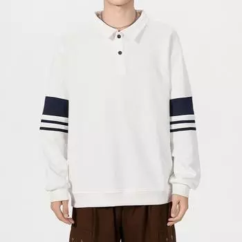 Весной и осенью новая модная цветная свободная рубашка-поло зеленого цвета с отворотами, повседневная универсальная рубашка поло для мужчин M