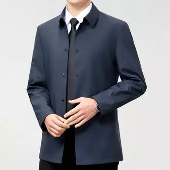 Весной и осенью новый шелковый пиджак из шелка mulberry, мужской пиджак высокого класса для мужчин среднего возраста, деловой повседневный пиджак с лацканами для папы 170