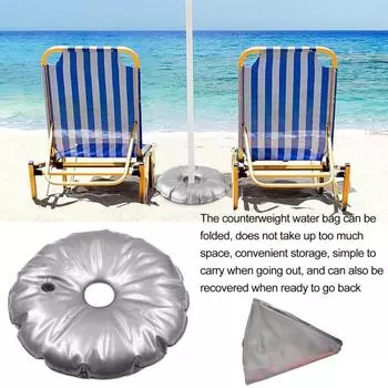 Весовая сумка для основания флага из перьев. Складная круглая основа флагштока. Водонепроницаемая. Легко заполняется. Весовая сумка для воды. Портативная основа для пляжного зонта от солнца.