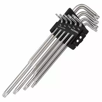 VESSEL 8509TXH Torx Wrench Set of 9 Tamper-proof L-type