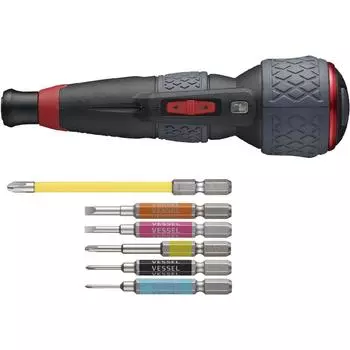 VESSEL электрическая дрель Ball Plus 220USB-P1 и набор из 5 прецизионных бит GS5P-03, подлинный оригинал из Японии чёрный