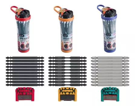 VESSEL bit mug bottle x 110 10 pieces x 3 bit holder 3 colors assorted set +2 types, XSTMGBC3-110