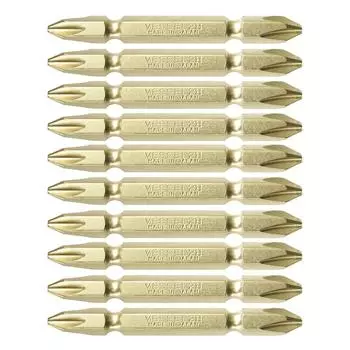 VESSEL Double Headed Gold Bit with Magnet x 65mm Set of 10 H GMA14 ZP +2 Hardness (High Hardness)