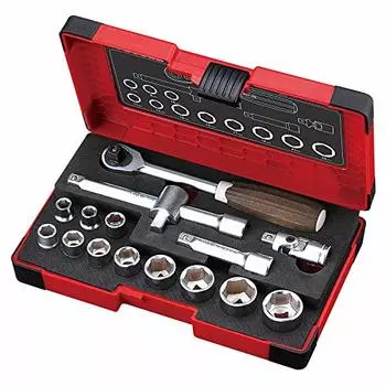 Vessel HRW3002M-W Woody Socket Wrench Set, 3/8 inch (9.5 mm), 16 pcs