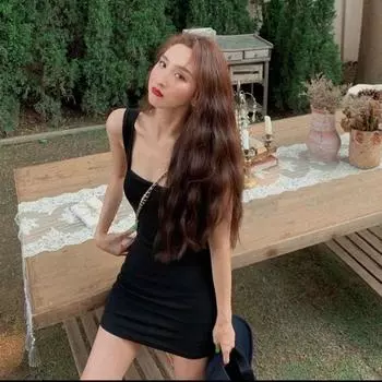 Vest Camisole Dress Summer New Arrival Women s Clothing Fashion Sexy Skirt Sexy Wear Tight Body Slimming Hip Skirt Black XXL