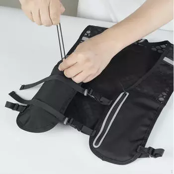 Vest Cycling Pack Reflective Lightweight Sport Bag Hiking Backpack for Mountaineering Jogging чёрный