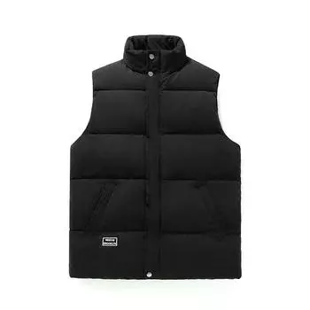 Vest men s autumn and winter coat trendy deerskin velvet men s vest slim vest student personalized cotton vest tide M (80-45 kg) чёрный