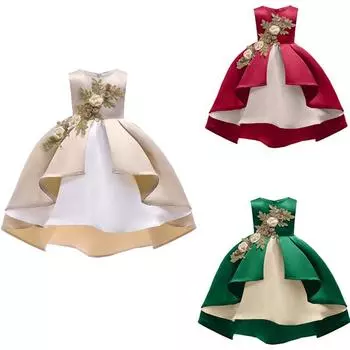 Vestidos Infantil, детская одежда, платье красавицы принцессы для девочек, свадебное платье в полоску, Vetement Fille, детские платья для выпускного вечера, платья для девочек 150 зелёный