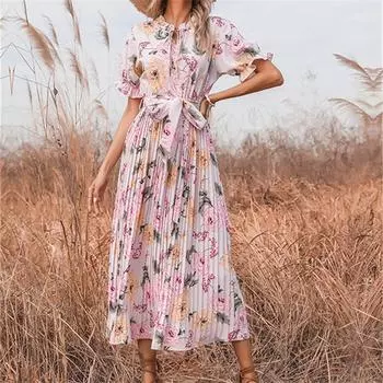 Vestidos, винтажное длинное платье макси с квадратным воротником и цветочным принтом, летние пляжные милые платья с пышными рукавами, 2022 S