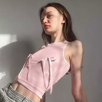 Vests Streetwear Y2k Fairy Grunge Summer Tube Top Baby Tees Pink S