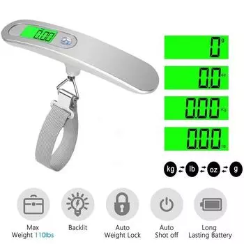 Весы электронные весы с подсветкой пружинные весы для багажа чемоданные подвесные весы для путешествий 50 кг/110 фунтов