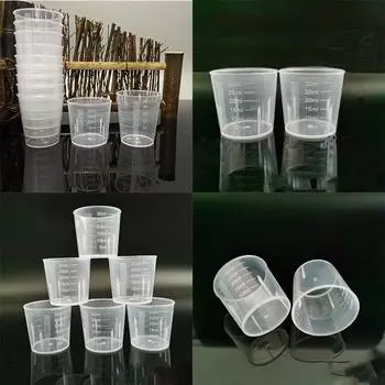 Весы, чашка для разбавления с несколькими спецификациями, чашка с чашкой, косметическая прозрачная упаковка, 100 шт., точечный пластик, 30 мл, мерный пластик, полипропилен 3.85* 3.58*3.2cm