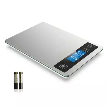 Весы для еды 22 фунта цифровые кухонные весы вес граммы и унции для приготовления пищи выпечки, 1 г/0,1 унции точная градуировка, нержавеющая сталь и закаленное стекло