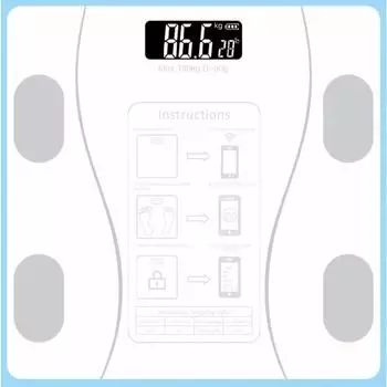Весы для измерения жировой массы тела Умные беспроводные цифровые напольные весы для ванной Анализатор состава тела с приложением для смартфона Совместимый с Bluetooth